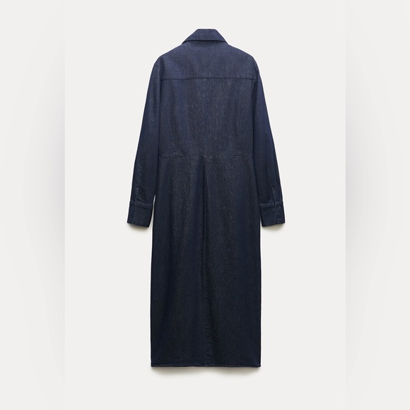 NWT ZARA ZIPPERED DENIM DRESS ZW COLLECTION - Picture 8 of 11
